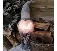 Samuel Alexander 50Cm Battery Operated Light Up Male Christmas Gonk With Dangly Legs In Grey Hat
