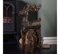 Samuel Alexander 50cm Black & Gold Braid Christmas Reindeer with Warm White LEDs Samuel Alexander Multicolor