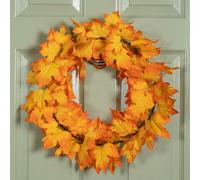 Samuel Alexander 50cm Hanging Bright Autumn Faux Wreath in Orange Samuel Alexander Orange
