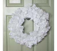 Samuel ALEXANDER 50cm Hanging Plain White Christmas Wreath with PVC Branches