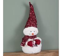 Samuel Alexander 50Cm Large Soft Fabric Sitting Snow Girl Christmas Decoration