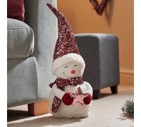 Samuel ALEXANDER 50cm Large Soft Fabric Sitting Snow Girl Christmas Decoration