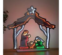 Samuel Alexander 50Cm Light Up Christmas Nativity Scene Infinity Mirror With Leds