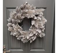 Samuel Alexander 50cm Premier Christmas Snow Fir Door Wreath in White Samuel Alexander White