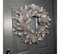 Samuel Alexander 50cm Premier Snow Tipped Silver Christmas Glitter Door Wreath Decoration