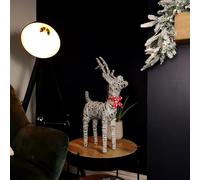 Samuel ALEXANDER 50cm Rattan Woven Christmas Prancer Reindeer Decoration