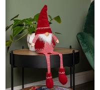 Samuel Alexander 50Cm Red And White Stripe Sitting Christmas Gonk Decoration With Dangly Legs