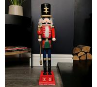 Samuel Alexander 50Cm Red Countdown Wooden Christmas Nutcracker Decoration