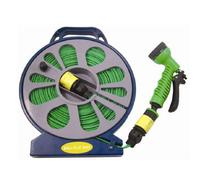 Samuel Alexander 50ft (15m) Flat Garden Hose with Spray Nozzle in Green Samuel Alexander Green