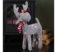 Samuel Alexander 51cm Battery Operated Rattan Woven Blitzen Reindeer with Warm White LEDs in Grey Samuel Alexander Grey