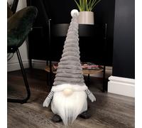 Samuel ALEXANDER 51cm Large Sitting Plush Christmas Gonk with Grooved Hat in Grey