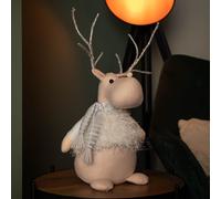Samuel Alexander 52cm Battery Operated Plush White Christmas Reindeer with LED Lit Antlers Samuel Alexander White