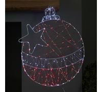 Samuel Alexander 52cm x 42cm Light up Christmas Ball Dewdrop Silhouette with Twinkling Red and White LEDs
