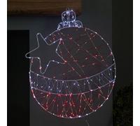 Samuel Alexander 52Cm X 42Cm Light Up Christmas Ball Dewdrop Silhouette With Twinkling Red And White Leds