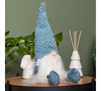 Samuel Alexander 53Cm Blue Sitting Christmas Gonk Decoration With Knitted Hat And Dangly Legs