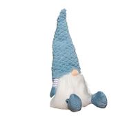 Samuel ALEXANDER 53cm Blue Sitting Christmas Gonk Decoration with Knitted Hat and Dangly Legs