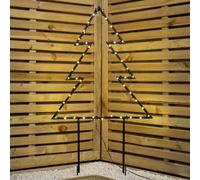 Samuel Alexander 53Cm X 60Cm Light Up Dewdrop Metal Christmas Tree With 90 Leds And Garden Stakes