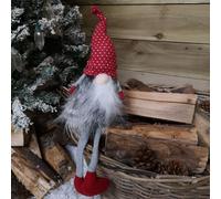 Samuel Alexander 54cm Festive Christmas Haired Gonk with Dangly Legs in Dotted Hat in Red Samuel Alexander Red