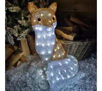 Samuel Alexander 54Cm The Snowman & Snowdog 2018 Acrylic Fox Christmas Decoration With 100 Ice White Leds