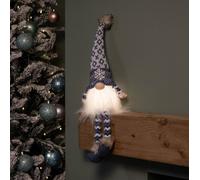 Samuel Alexander 55Cm Battery Operated Light Up Blue Christmas Gonk With Dangly Legs & Snowflake Hat