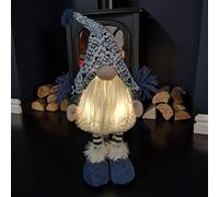 Samuel ALEXANDER 55cm Battery Operated Light up Christmas Gonk with LEDs in Light Blue