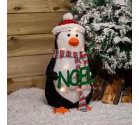 Samuel Alexander 55Cm Battery Operated Light Up Christmas Penguin With Red Hat And Warm White Leds