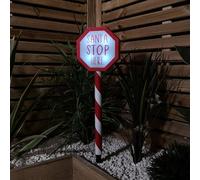 Samuel ALEXANDER 55cm Battery Operated Light up Santa Stop Here LED Christmas Sign