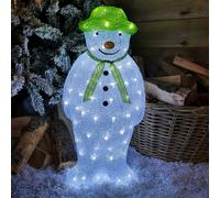 Samuel Alexander 55cm Light Up Acrylic Snowman Christmas Decoration with 100 Ice White LEDs