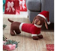 Samuel Alexander 55Cm Red And White Plush Donovan Dachshund Christmas Decoration