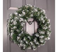 Samuel ALEXANDER 55cm Snow Tipped Green Pine PVC Door Wreath Christmas Decoration