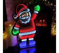 Samuel Alexander 56Cm Infinity Light Up Standing Santa Christmas Decoration With Multi Coloured Leds On Metal Base