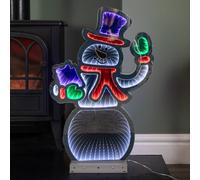 Samuel Alexander 56Cm Infinity Light Up Standing Snowman Christmas Decoration With Multi Coloured Leds On Metal Base