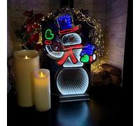 Samuel ALEXANDER 56cm LED Infinity Standing Snowman Christmas Decoration with Metal Base