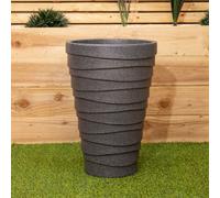 Samuel Alexander 56Cm Medium Round Grey Garden Patio Trojan Plant Pot