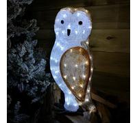 Samuel Alexander 56Cm The Snowman & Snowdog 2018 Acrylic Owl Christmas Decoration With 100 Ice White Leds