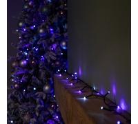 57.5m 720 LED SupaBrights Christmas String Lights with Timer in Blue, Purple & White