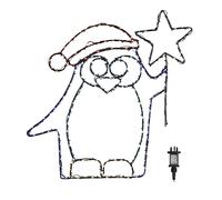 Samuel Alexander 58cm x 52cm FlexiBrights Penguin with Star & 221 Multi-Coloured LEDs | Size: 58 cm x 52 cm Samuel Alexander Multicolor 58 cm x 52 cm