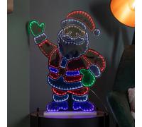 59cm Light up Waving Santa Infinity Christmas Decoration with Multi-Coloured LEDs