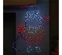 59cm x 45cm Light up FlexiBrights Christmas Santa Silhouette with 237 Multi-Coloured LEDs