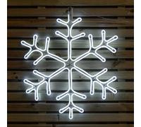 Samuel Alexander 59Cm X 56Cm Light Up Neon Flex Christmas Snowflake With Blue & White Leds
