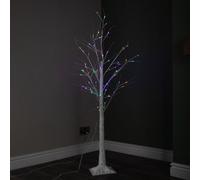 Samuel Alexander 5Ft (1.5M) Light Up Christmas Birch Tree With 64 Multi-Coloured Leds