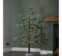 Samuel Alexander 5ft (1.5m) Light up Green Snowy Noel Christmas Tree with Stand and Warm White LEDs