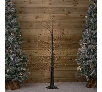 Samuel Alexander 5ft (1.5m) Tall Light up Black Micro Dot Christmas Tree with 800 Warm White LEDs and Remote Control