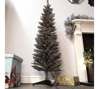 Samuel Alexander 5ft (150cm) Snowtime Wrapped Pencil Pine Grey Christmas Tree with 236 Tips Samuel Alexander Grey