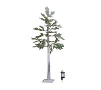 Samuel Alexander 5ft Light up Snow Flocked Christmas Pine Tree with 240 White LEDs in Green Samuel Alexander Green