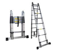 5m Lightweight Aluminium Hinged Telescopic Extendable Multi-Position Ladder & Step Ladder Samuel Alexander Silver One Size
