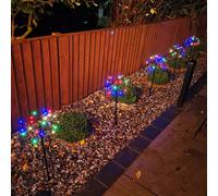 Samuel Alexander 5pcs 63cm 120 LED Battery Operated Sparkler Path Lights with Timer in Multicoloured