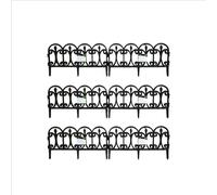 Samuel Alexander 6 x 23cm 4 Piece Black Ornate Garden Border Fence Edging