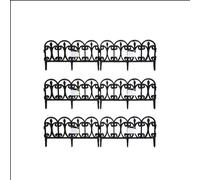 Samuel Alexander 6 x 23cm 4 Piece Black Ornate Garden Border Fence Edging | Size: 6 x 23 cm Samuel Alexander Black 6 x 23 cm