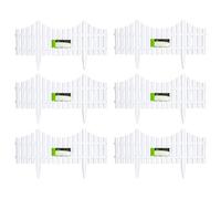 Samuel Alexander 6 X 33Cm 4 Piece Set White Wood Effect Picket Fence Garden Edging